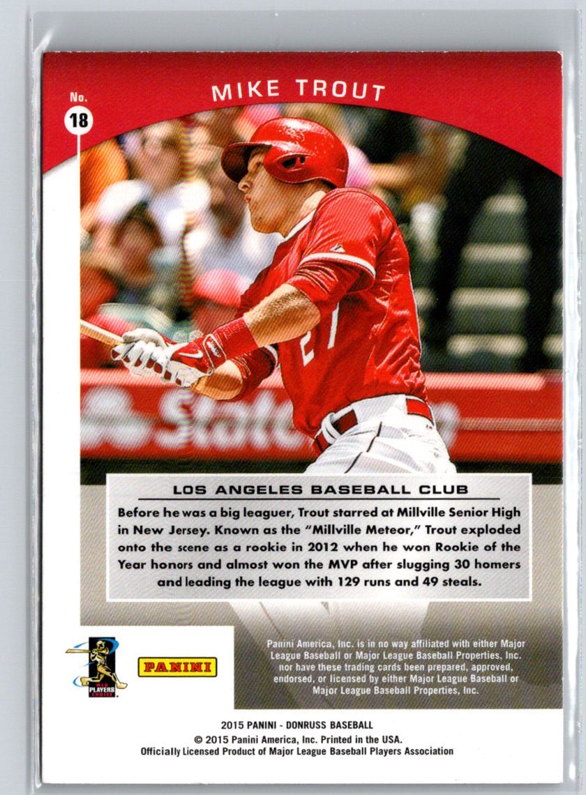 2015 Donruss #18 Mike Trout Donruss Preferred Bronze J49
