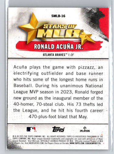 2025 Topps #SMLB-16 Ronald Acuna Jr. Stars of MLB J50