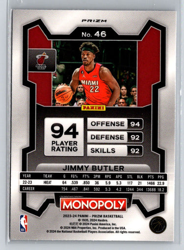 2023-24 Panini Prizm Monopoly #46 Jimmy Butler Purple J50