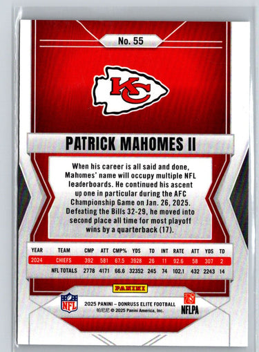 2025 Donruss Elite #55 Patrick Mahomes II J50
