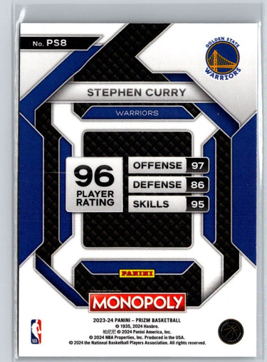 2023-24 Panini Prizm Monopoly #PS8 Stephen Curry All-Star J51