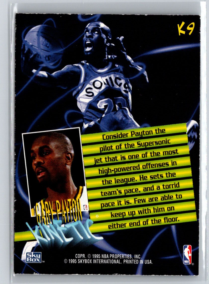 1995-96 SkyBox Premium #K9 Gary Payton Kinetic J51