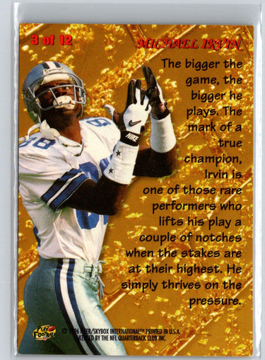 1996 Fleer Metal #3 Michael Irvin Goldfingers J51
