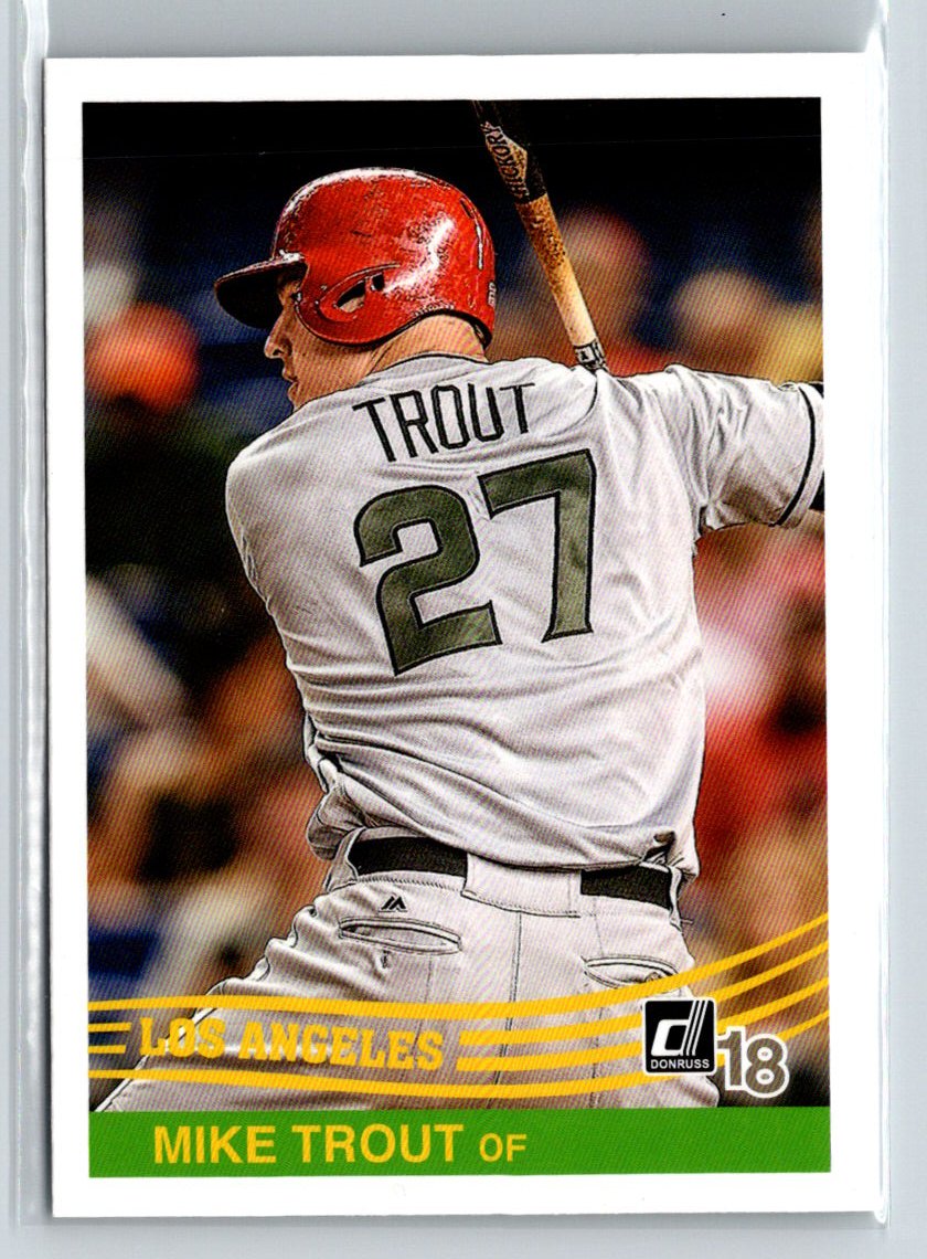 2018 Donruss #242b Mike Trout : Back of Jersey J51
