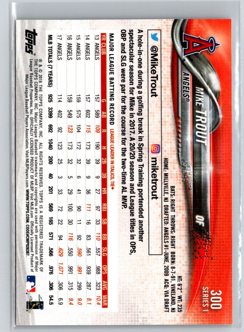 2018 Topps #300 Mike Trout J52