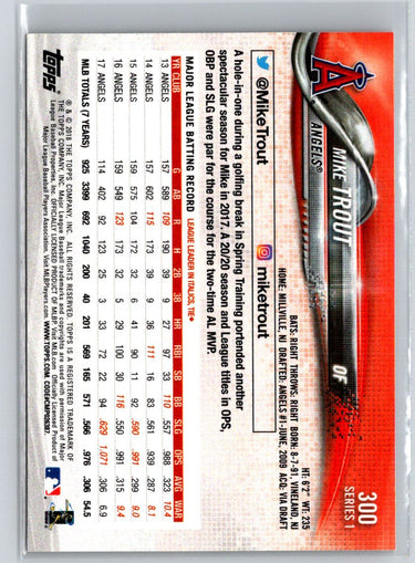 2018 Topps #300 Mike Trout J52