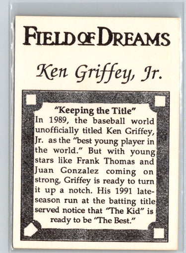 1991 Field of Dreams (unlicensed) #NNO Ken Griffey Jr. J54