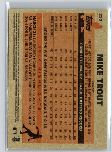 2015 Topps Archives #250 Mike Trout J55
