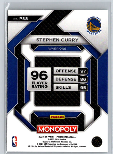 2023-24 Panini Prizm Monopoly #PS8 Stephen Curry All-Star J56