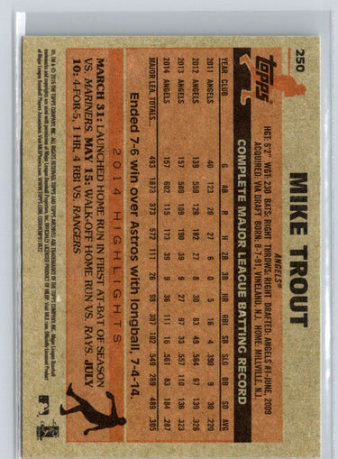 2015 Topps Archives #250 Mike Trout J56