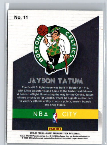 2019-20 Hoops Premium Stock #11 Jayson Tatum NBA City J57