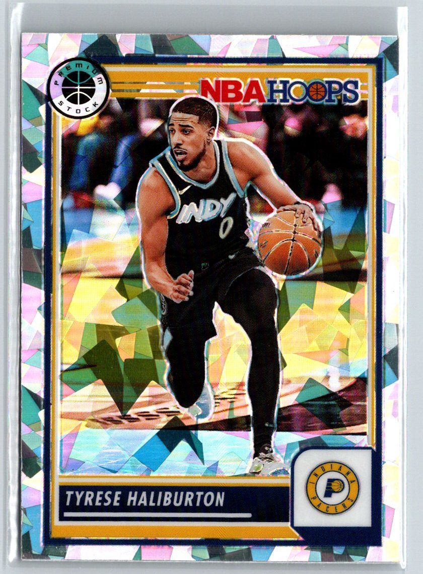 2023-24 Hoops Premium Stock #201 Tyrese Haliburton Ice Prizm J57