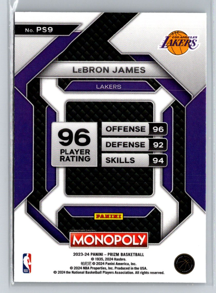 2023-24 Panini Prizm Monopoly #PS9 LeBron James All-Star J57