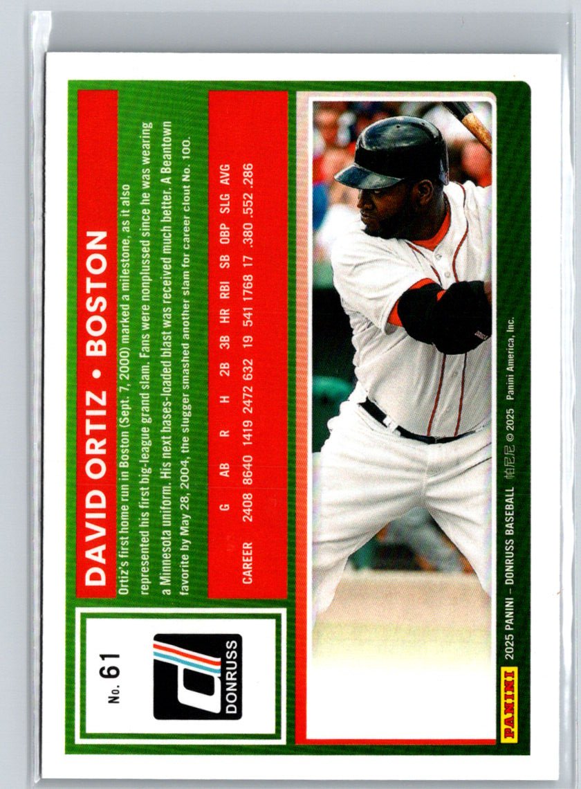 2025 Donruss #61 David Ortiz Rockets J58