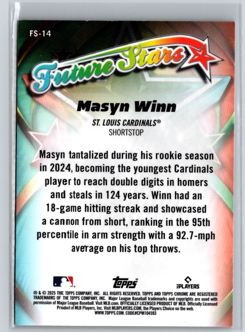 2025 Topps Chrome #FS-14 Masyn Winn Future Stars J58
