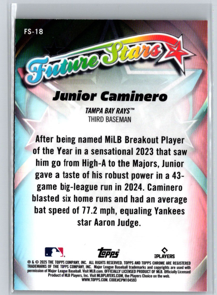 2025 Topps Chrome #FS-18 Junior Caminero Future Stars J58
