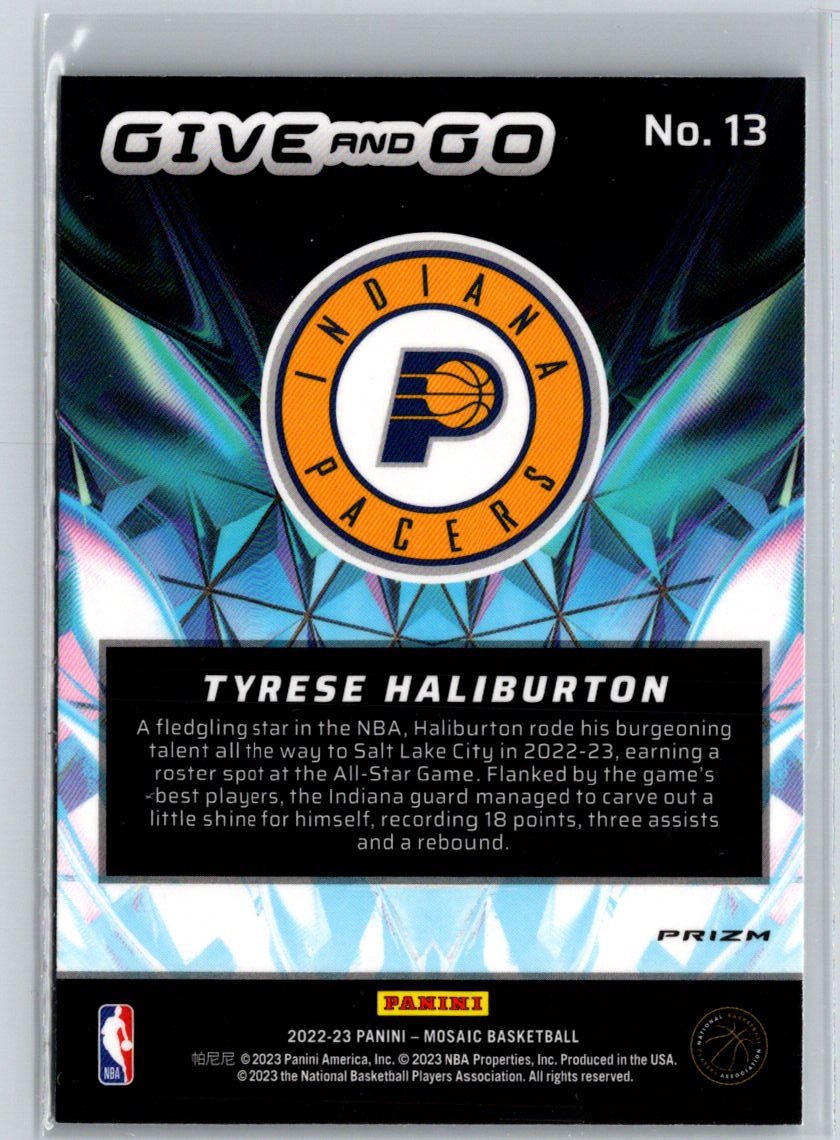 2022-23 Panini Mosaic #13 Tyrese Haliburton Give and Go Mosaic J59