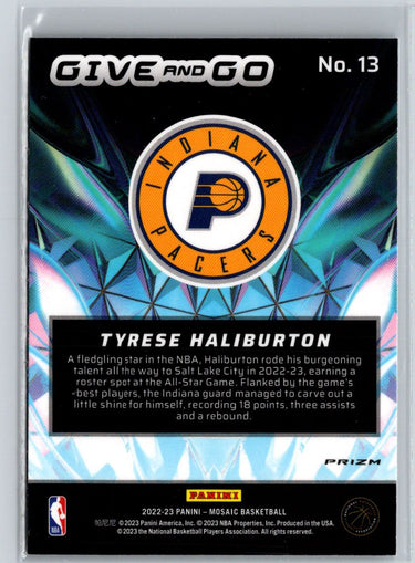 2022-23 Panini Mosaic #13 Tyrese Haliburton Give and Go Mosaic J59