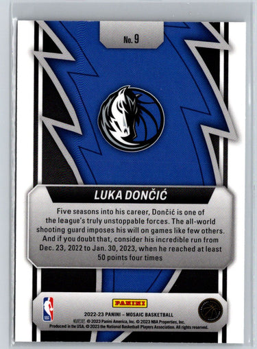 2022-23 Panini Mosaic #9 Luka Doncic Thunder Road Mosaic J59