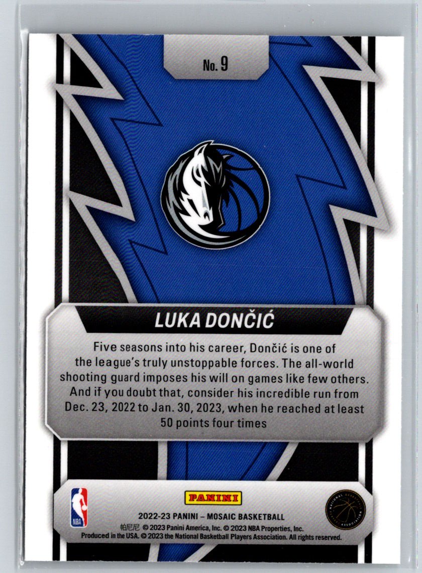 2022-23 Panini Mosaic #9 Luka Doncic Thunder Road Mosaic J59