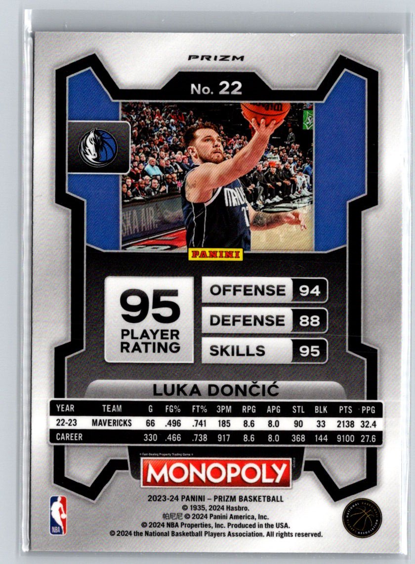 2023-24 Panini Prizm Monopoly #22 Luka Doncic Purple wave J59