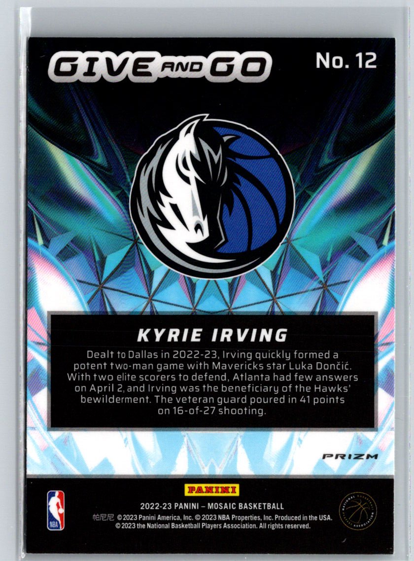 2022-23 Panini Mosaic #12 Kyrie Irving Give and Go Mosaic Green J59