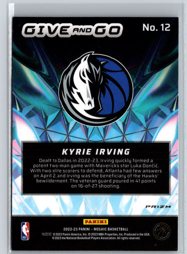 2022-23 Panini Mosaic #12 Kyrie Irving Give and Go Mosaic Green J59