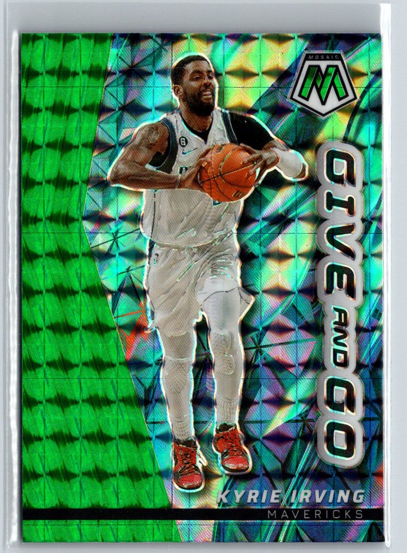 2022-23 Panini Mosaic #12 Kyrie Irving Give and Go Mosaic Green J59