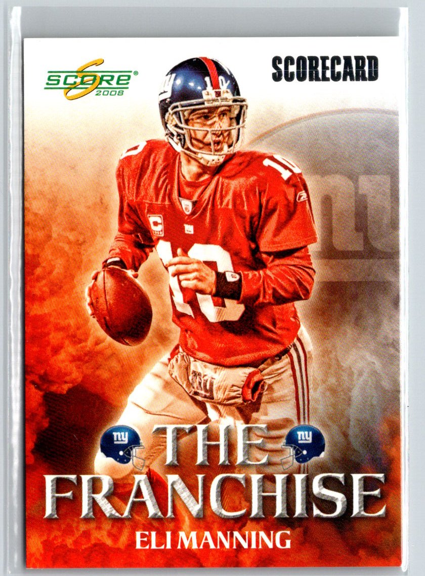 2008 Score #F-12 Eli Manning The Franchise Scorecard #/999 J60