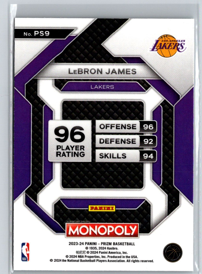 2023-24 Panini Prizm Monopoly #PS9 LeBron James All-Star J60