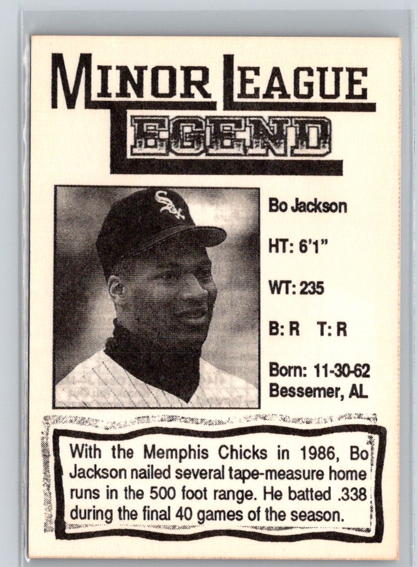 1991 Minor League Legends (Unlicensed) #NNO Bo Jackson J60