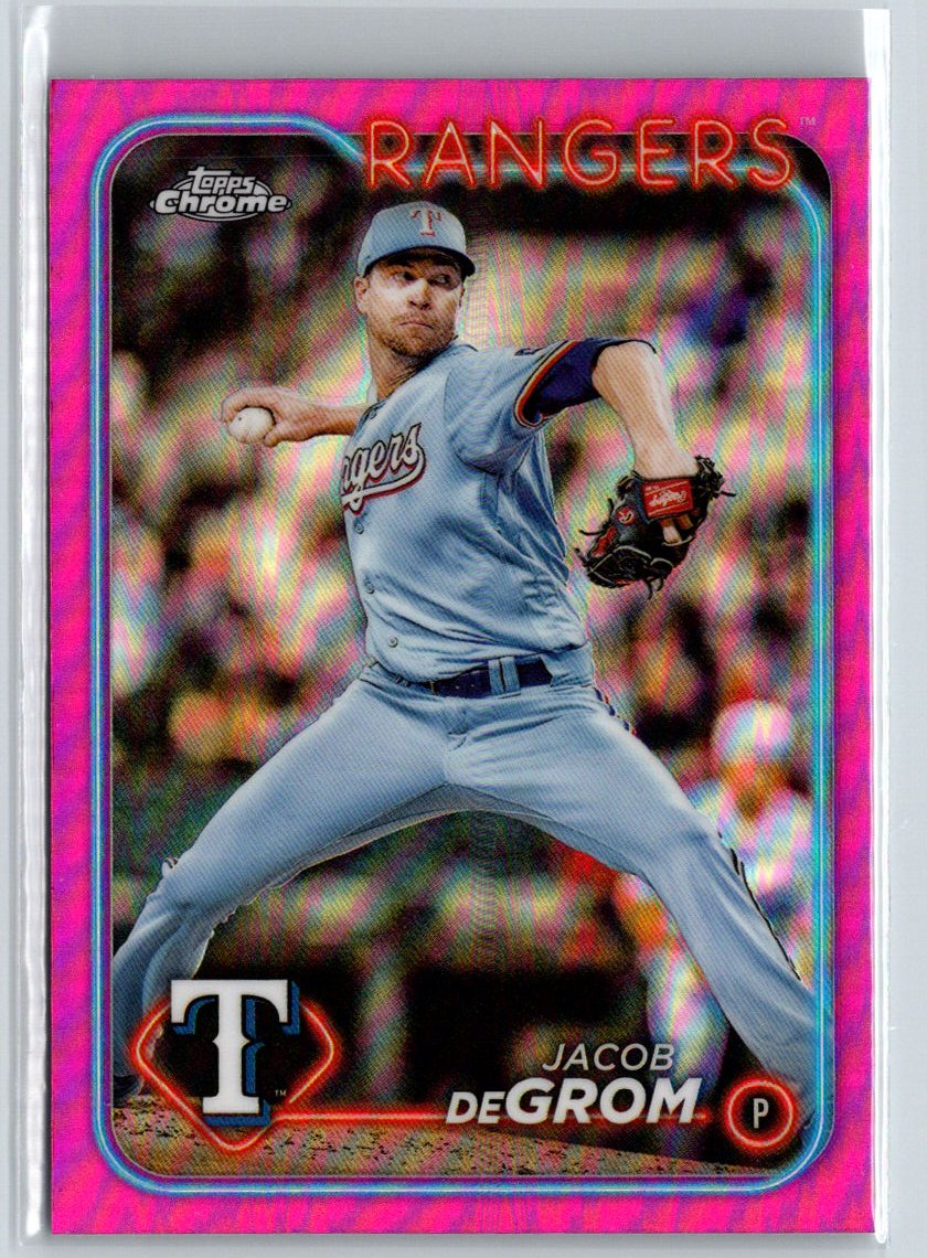 2024 Topps Texas Rangers #TEX-5 Jacob deGrom Pink Refractor J61