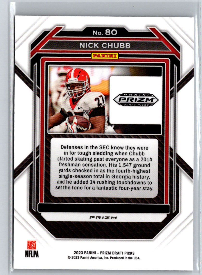 2023 Panini Prizm Draft Picks #80 Nick Chubb Prizms Purple Wave J61