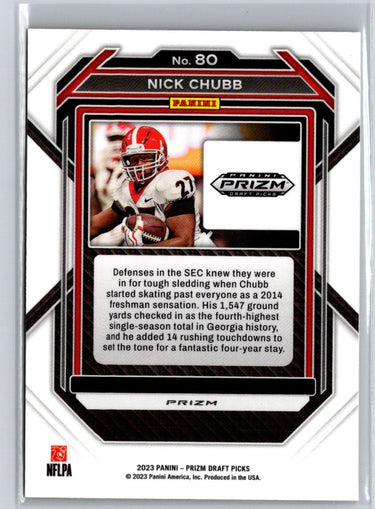 2023 Panini Prizm Draft Picks #80 Nick Chubb Prizms Purple Wave J61