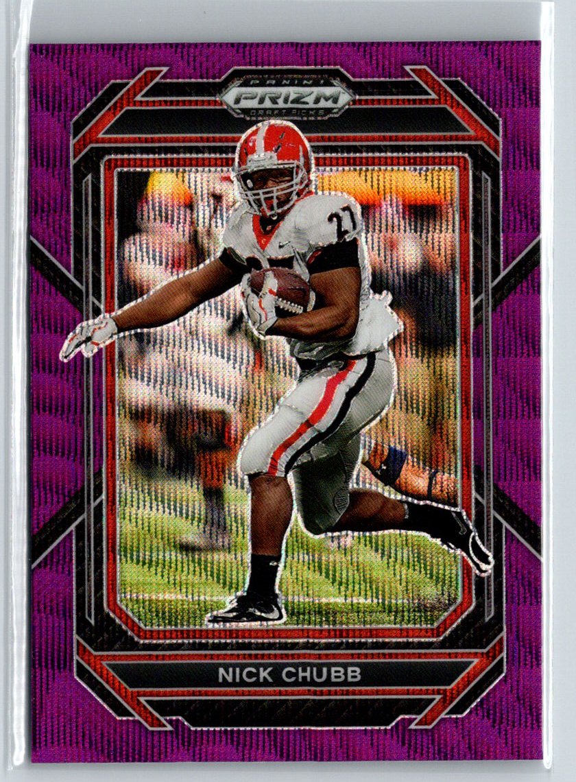 2023 Panini Prizm Draft Picks #80 Nick Chubb Prizms Purple Wave J61