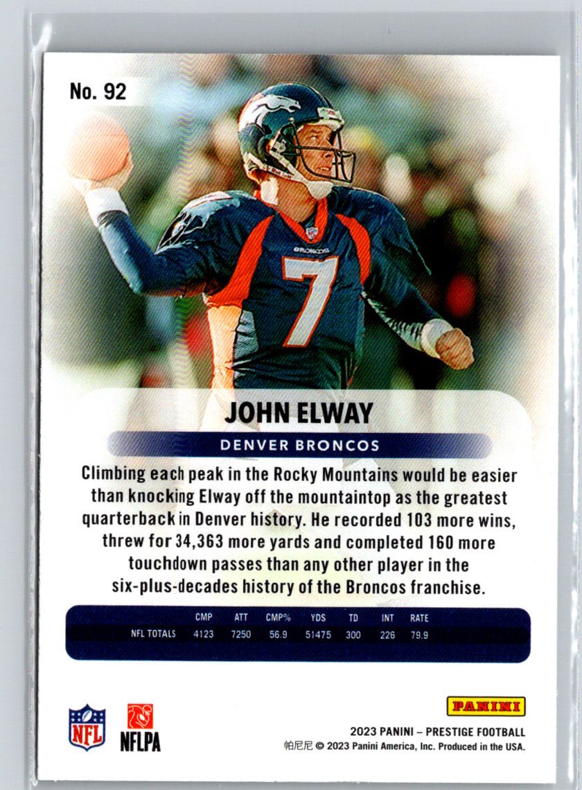 2023 Panini Prestige #92 John Elway Xtra Points Diamond J61