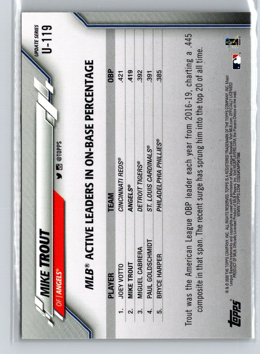 2020 Topps Update #U-119 Mike Trout J62