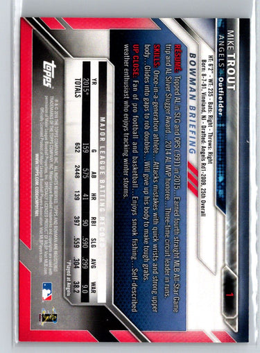 2016 Bowman #1 Mike Trout J63