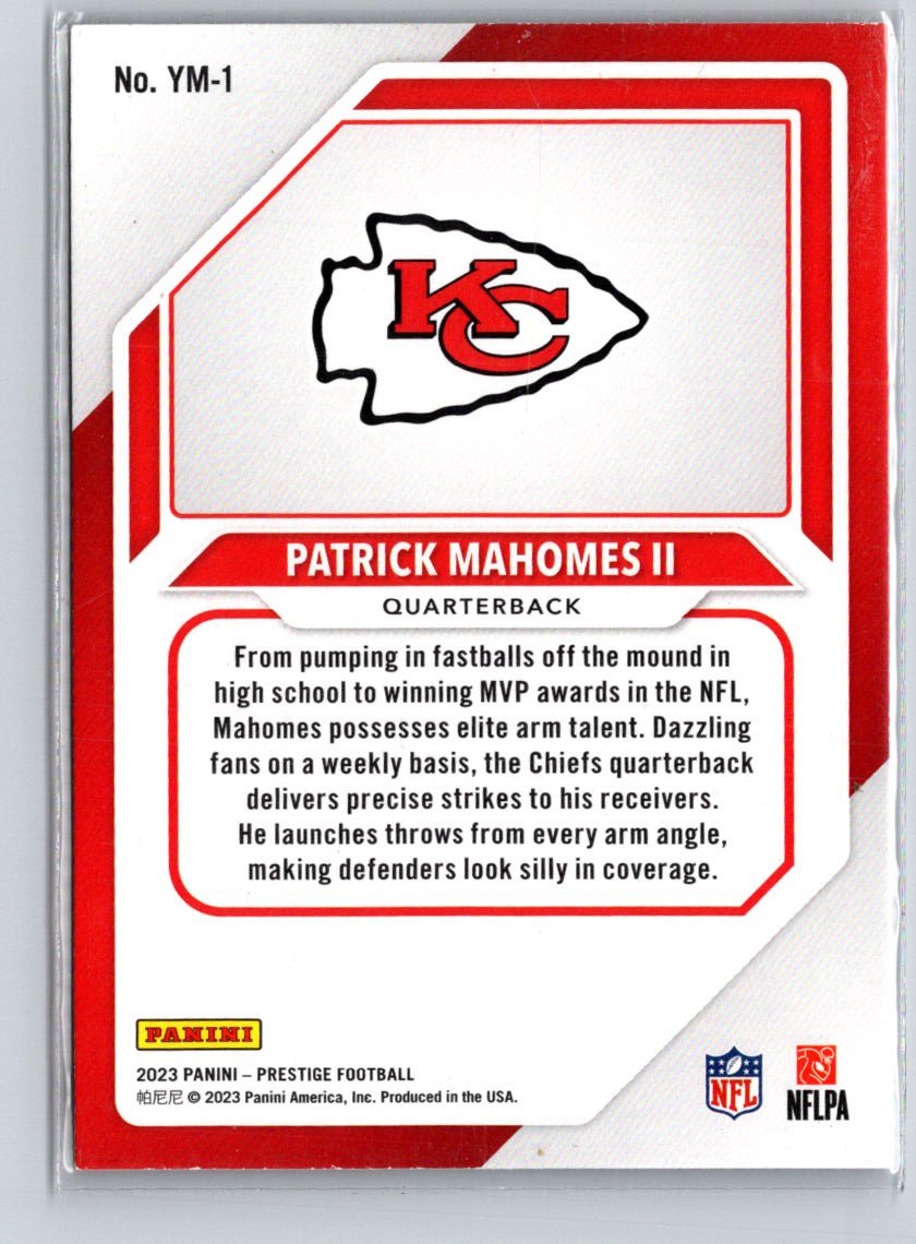 2023 Panini Prestige #YM-1 Patrick Mahomes II Youth Movement J63