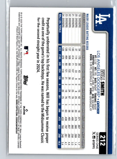 2025 Topps #212 Will Smith Spring Training J64