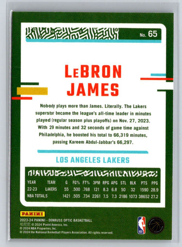 2023-24 Donruss Optic #65 LeBron James J64