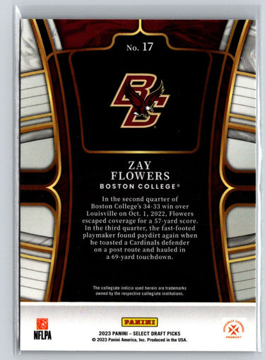 2023 Panini Select Draft Picks #17 Zay Flowers Blue Retail J65