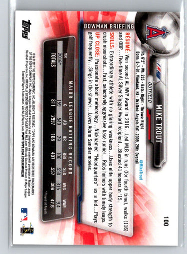 2017 Bowman #100 Mike Trout J65