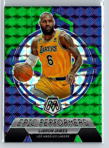 2022-23 Panini Mosaic #6 LeBron James Epic Performers Mosaic Green J65