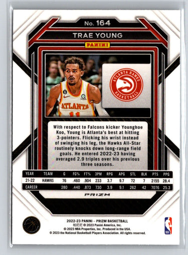 2022-23 Panini Prizm #164 Trae Young Prizms Ice J66