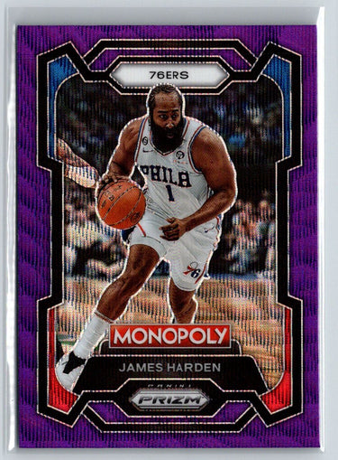2023-24 Panini Prizm Monopoly #67 James Harden Purple J67