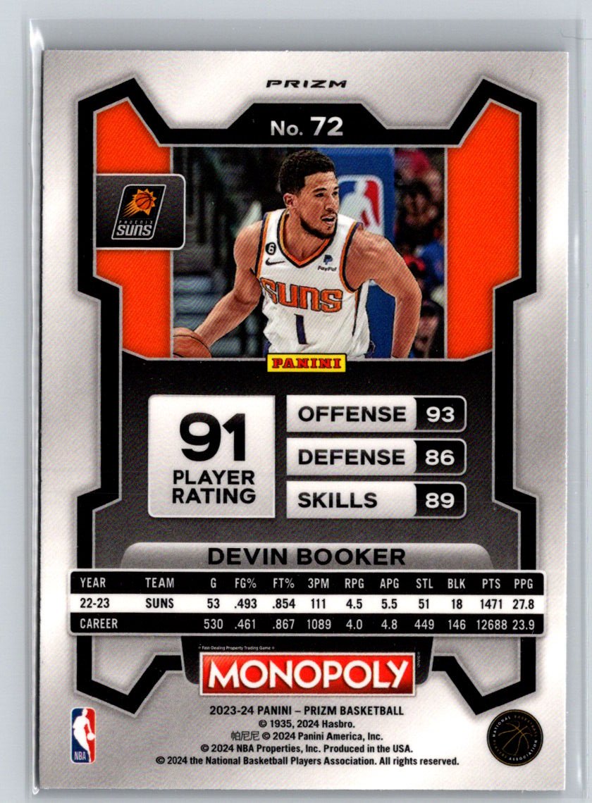 2023-24 Panini Prizm Monopoly #72 Devin Booker Purple J67