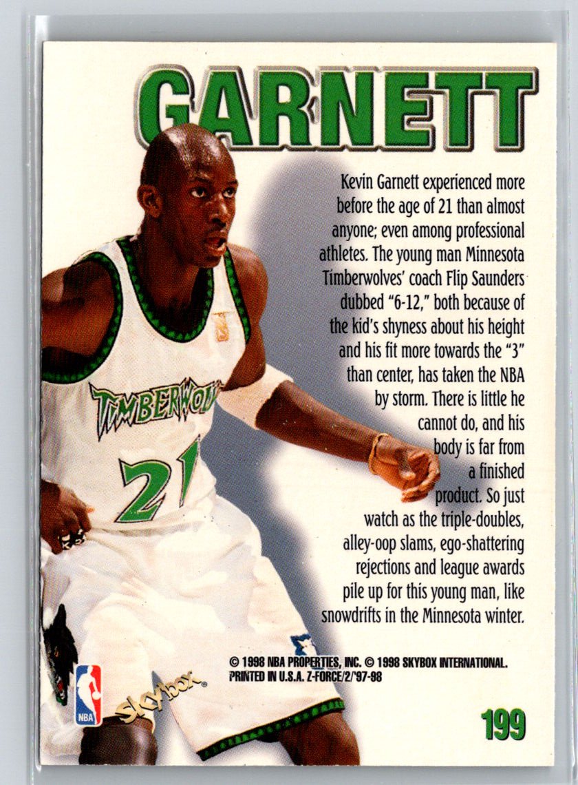 1997-98 SkyBox Z-Force #199 Kevin Garnett J68