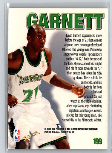 1997-98 SkyBox Z-Force #199 Kevin Garnett J68