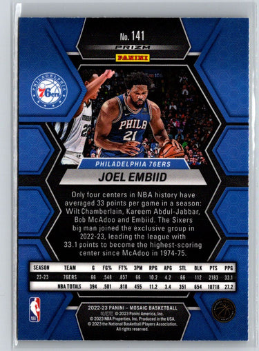 2022-23 Panini Mosaic #141 Joel Embiid Reactive Yellow J68